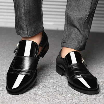 Nuevo Zapatos de negocios de talla grande para hombre, zapatos de cuero formales,